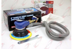 6" Air Random Orbital Palm Sander Vacuum Type w/ 20pc 80 & 100-Grit Sanding Disc